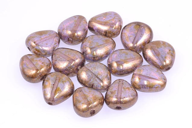 Pressed Beads Heart 12 x 11 mm, Crystal Senegal Violet (30-15695), Bohemia Crystal Glass, Czechia 11130156