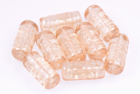 Pressed Beads Tube 17 x 8 mm, Crystal Luster Brown Full Coated (30-14413), Bohemia Crystal Glass, Czechia 11130175