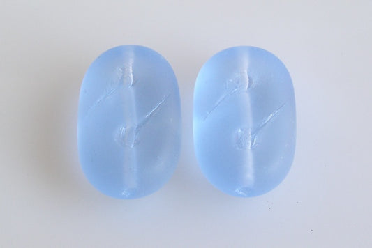 Pressed Beads 17 x 11 mm, Transparent Blue Matte (30020-84110), Bohemia Crystal Glass, Czechia 11130198
