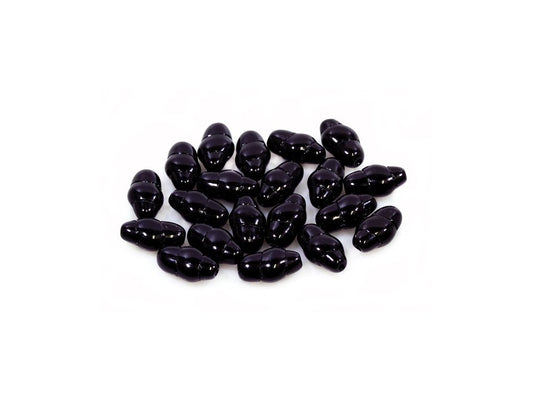 Pressed Beads Black Glass Czech Republic