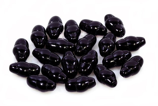 Pressed Beads 13 x 7 mm, Black (23980), Bohemia Crystal Glass, Czechia 11130275