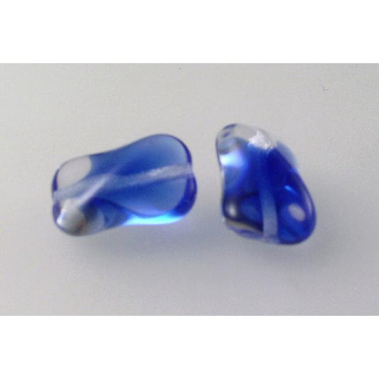 Pressed Beads Twisted Rectangle 15 x 10 mm, color: 37008, Bohemia Crystal Glass, Czechia 11130370