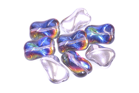Pressed Beads Twisted Rectangle 15 x 10 mm, Crystal 29536 (30-29536), Bohemia Crystal Glass, Czechia 11130370