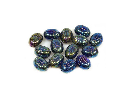 Pressed Beads Beetle Bug 23980/21455 Glass Czech Republic