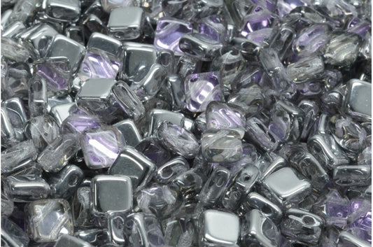 フラットシルキービーズ - 2穴、クリスタル 26536 (00030-26536)、ガラス、チェコ共和国