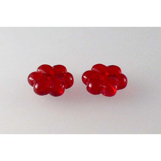 Pressed Beads Flower 13 mm, Ruby Red (90080), Bohemia Crystal Glass, Czechia 11130378