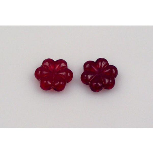 Pressed Beads Flower 13 mm, Transparent Red (90090), Bohemia Crystal Glass, Czechia 11130378