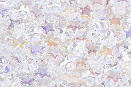 Flat Star Beads 12 mm, Crystal Ab (30-28701), Bohemia Crystal Glass, Czechia 11130380