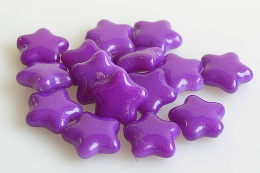 Flat Star Beads 12 mm, Chalk White 94602 (3000-94602), Bohemia Crystal Glass, Czechia 11130380
