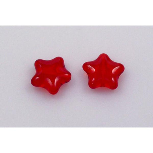 Flat Star Beads 12 mm, Ruby Red (90080), Bohemia Crystal Glass, Czechia 11130380