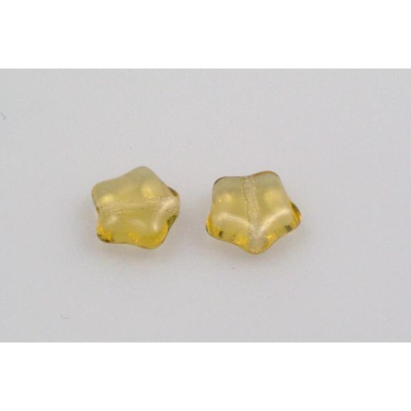 Flat Star Beads 8 mm, Transparent Orange (10080), Bohemia Crystal Glass, Czechia 11130380