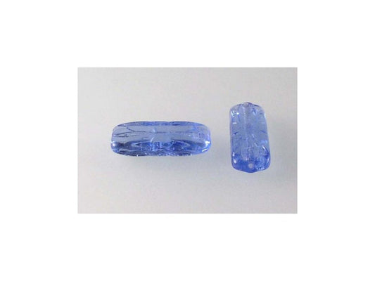 Pressed Beads Transparent Blue Glass Czech Republic