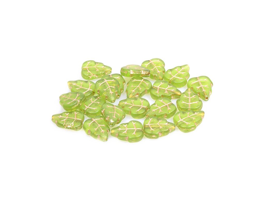 Pressed Beads Leafs 50230/54202 Glass Czech Republic