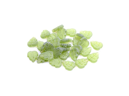 Pressed Beads Leafs 50230/84110 Glass Czech Republic
