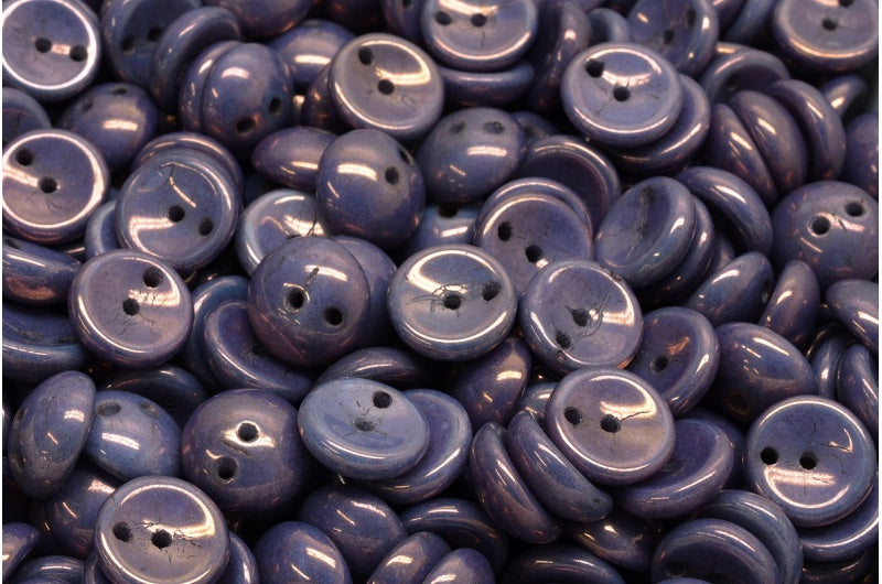 Piggy Beads, White Purple (02010-15726), Glass, Czech Republic