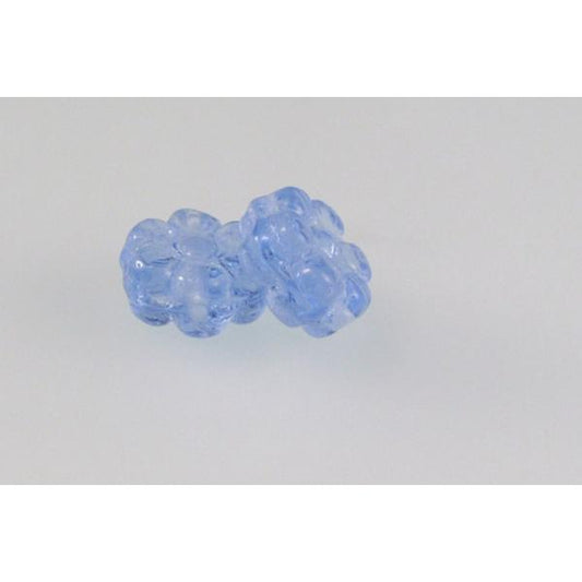 Pressed Beads Flowers 8 mm, Transparent Blue (30020), Bohemia Crystal Glass, Czechia 11130409