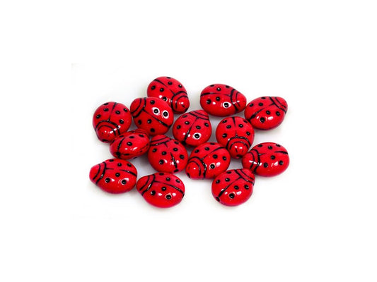 Pressed Beads LadyBug 93200/46449 Glass Czech Republic