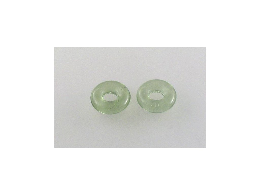 Demi Round O-bead Circular Spacer Beads Transparent Green Glass Czech Republic