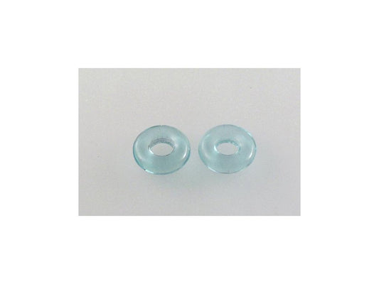 Demi Round O-bead Circular Spacer Beads Transparent Aqua Glass Czech Republic