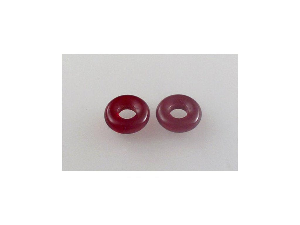 Demi Round O-bead Circular Spacer Beads Transparent Red Glass Czech Republic