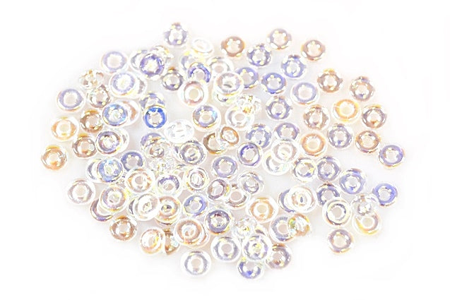 Demi Round O-bead Circular Spacer Beads 4 mm, Crystal Ab (30-28701), Bohemia Crystal Glass, Czechia 11144003