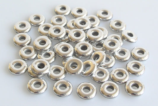 Demi Round O-bead Circular Spacer Beads 8 mm, Crystal Silver (30-27000), Bohemia Crystal Glass, Czechia 11144003