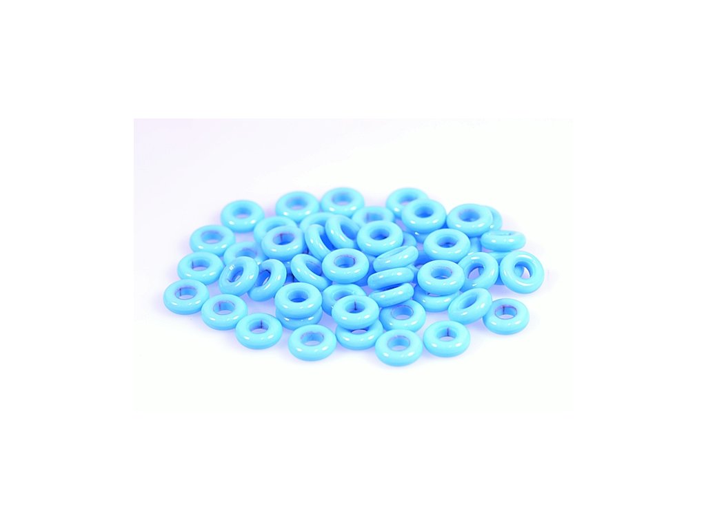 Demi Round O-bead Circular Spacer Beads Blue Glass Czech Republic