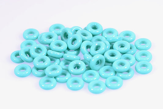 Demi Round O-bead Circular Spacer Beads 8 mm, Turquoise (63130), Bohemia Crystal Glass, Czechia 11144003