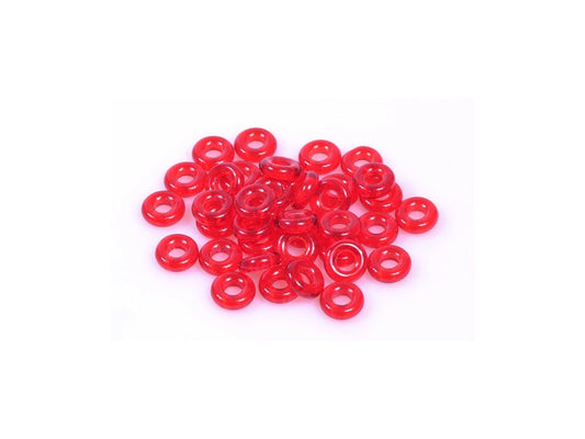 Demi Round O-bead Circular Spacer Beads Ruby Red Glass Czech Republic
