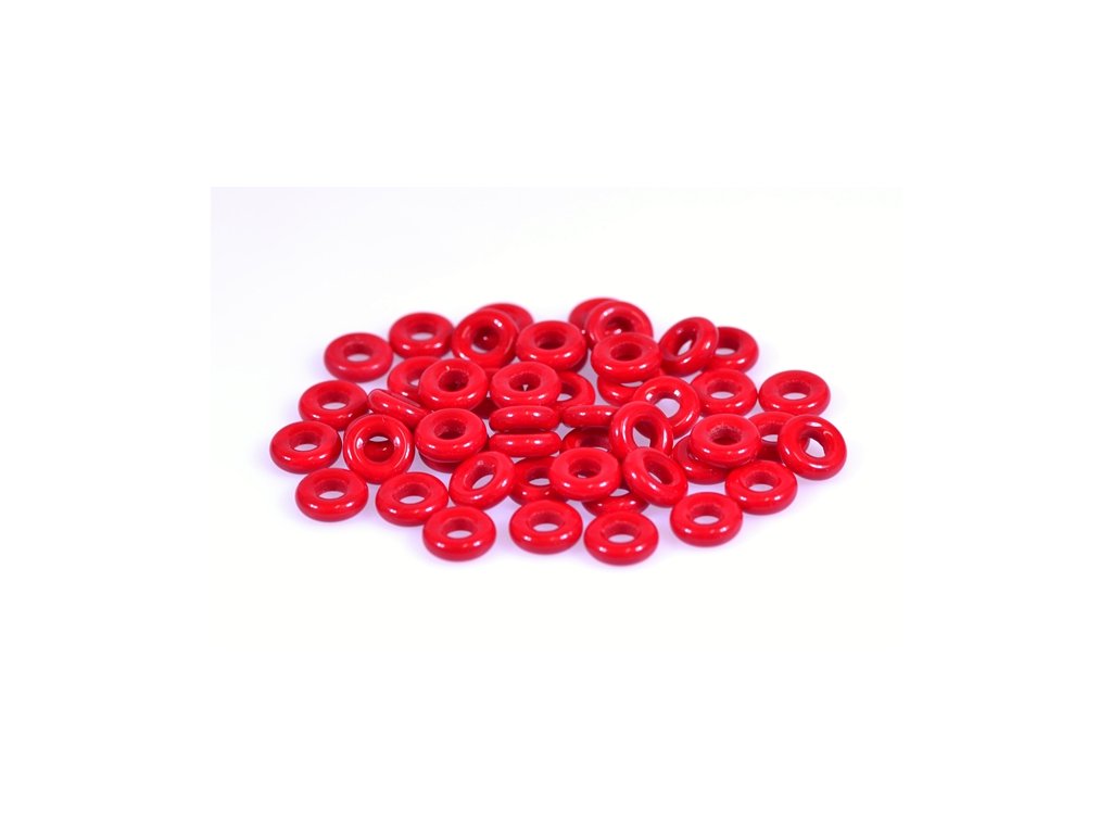 Demi Round O-bead Circular Spacer Beads Opaque Red Glass Czech Republic
