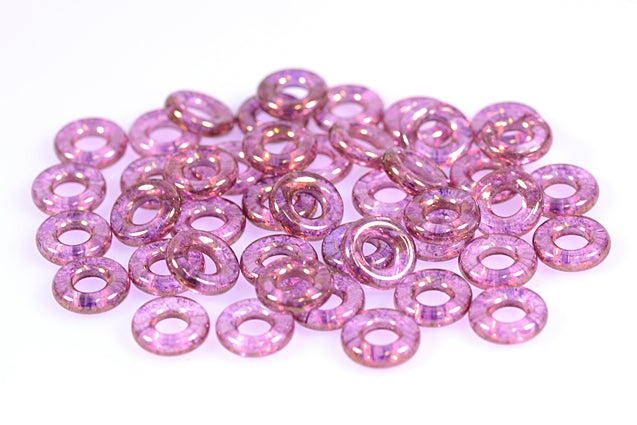 Demi Round O-bead Circular Spacer Beads 9 mm, Crystal Luster Violet Full Coated (30-14496), Bohemia Crystal Glass, Czechia 11144003