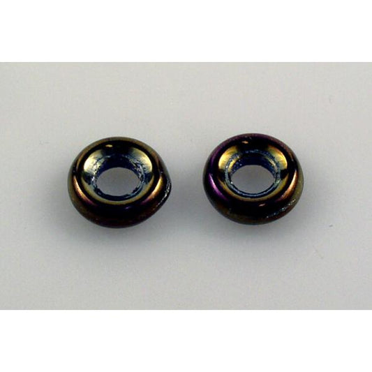 Demi Round O-bead Circular Spacer Beads 9 mm, Black Blue Iris (23980-21435), Bohemia Crystal Glass, Czechia 11144003