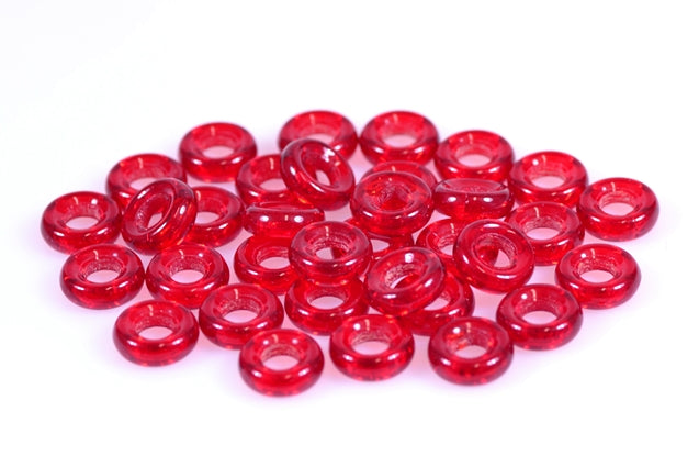 Demi Round O-bead Circular Spacer Beads 9 mm, Ruby Red (90080), Bohemia Crystal Glass, Czechia 11144003