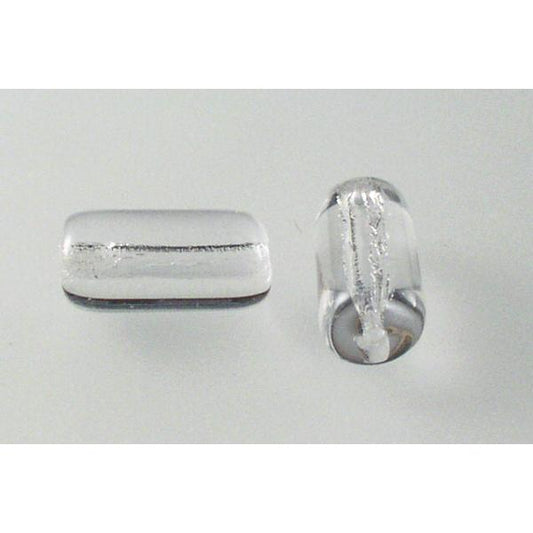 Pressed Beads Tube 14 x 7 14 x 7 mm, Crystal (30), Bohemia Crystal Glass, Czechia 11149002