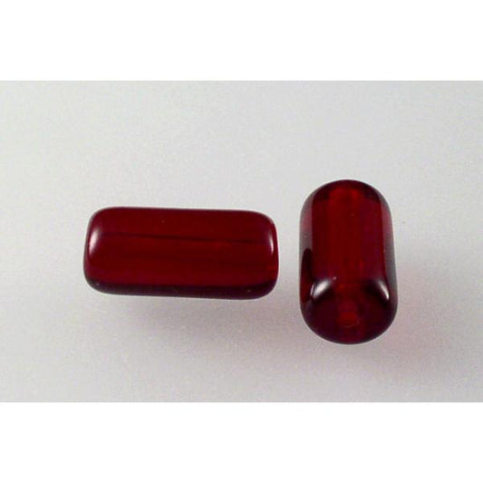 Pressed Beads Tube 14 x 7 14 x 7 mm, Ruby Red (90080), Bohemia Crystal Glass, Czechia 11149002