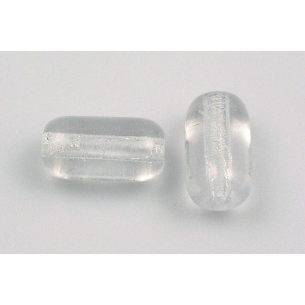 Pressed Beads Tube 14 x 7 20 x 11 mm, Crystal (30), Bohemia Crystal Glass, Czechia 11149002