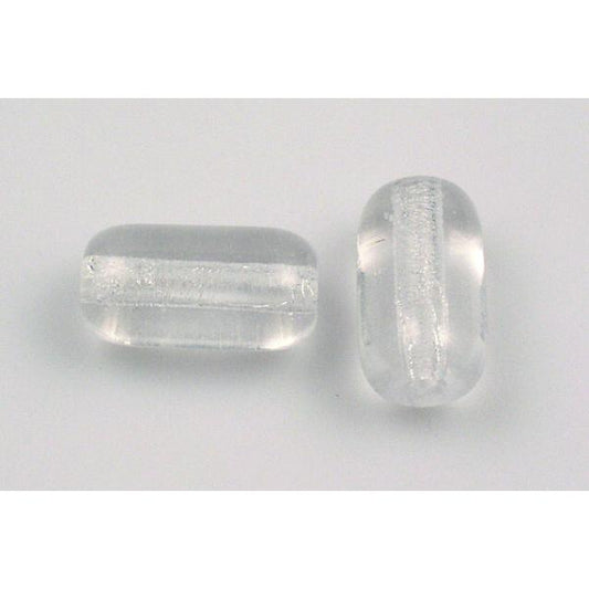 Pressed Beads Tube 14 x 7 20 x 11 mm, Crystal (30), Bohemia Crystal Glass, Czechia 11149002