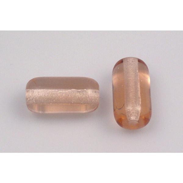 Pressed Beads Tube 14 x 7 20 x 11 mm, Transparent Pink (70110), Bohemia Crystal Glass, Czechia 11149002