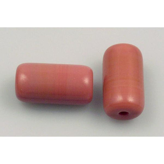 Pressed Beads Tube 14 x 7 20 x 11 mm, Opaque Pink (73020), Bohemia Crystal Glass, Czechia 11149002