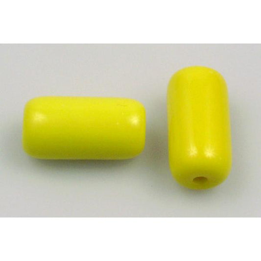 Pressed Beads Tube 14 x 7 20 x 11 mm, Bright Yellow (83130), Bohemia Crystal Glass, Czechia 11149002