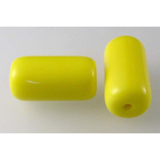 Pressed Beads Tube 14 x 7 24 x 13 mm, Opaque Yellow (83110), Bohemia Crystal Glass, Czechia 11149002