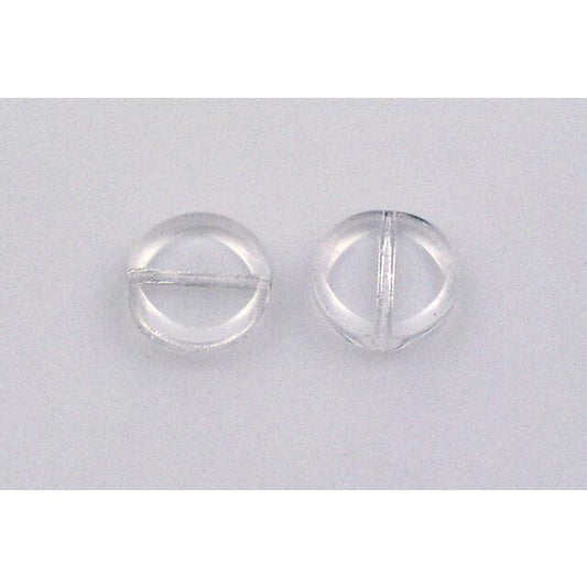 Pressed Flat Round Coin Beads 10 mm, Crystal (30), Bohemia Crystal Glass, Czechia 11149004