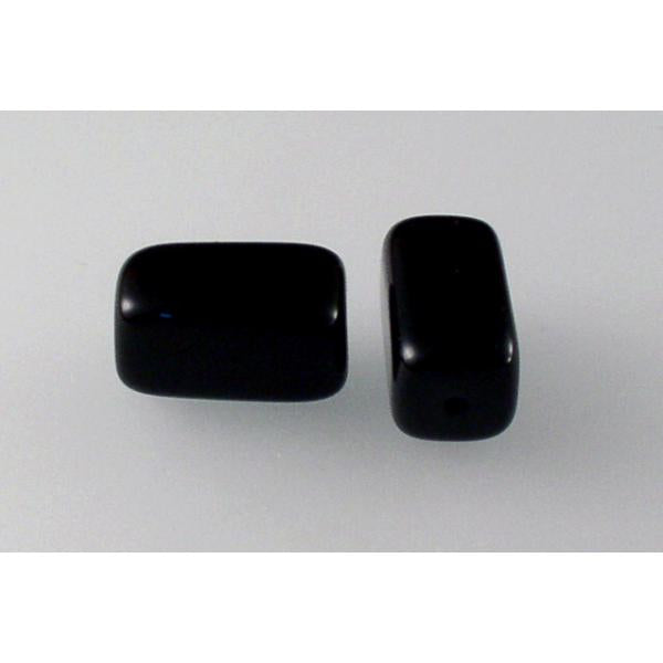 Pressed Beads Square Rectangle 14 x 9 mm, Black (23980), Bohemia Crystal Glass, Czechia 11149009