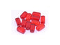 Pressed Beads Square Rectangle Ruby Red Glass Czech Republic