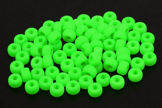 Pressed Beads Pony Bagel 6 mm, Chalk White Neon Green (3000-25124), Bohemia Crystal Glass, Czechia 11149017