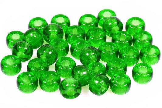 Pressed Beads Pony Bagel 9 mm, Emerald Green (50120), Bohemia Crystal Glass, Czechia 11149017