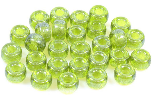 Pressed Beads Pony Bagel 9 mm, Transparent Green Hematite (50230-14400), Bohemia Crystal Glass, Czechia 11149017