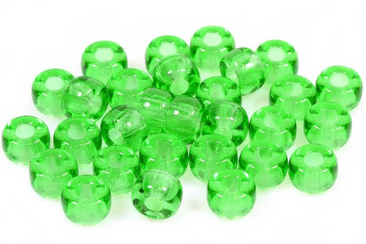 Pressed Beads Pony Bagel 9 mm, Transparent Green (50530), Bohemia Crystal Glass, Czechia 11149017