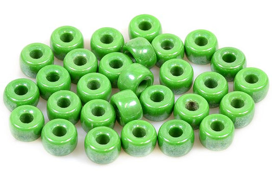 Pressed Beads Pony Bagel 9 mm, Opaque Green Hematite (53230-14400), Bohemia Crystal Glass, Czechia 11149017
