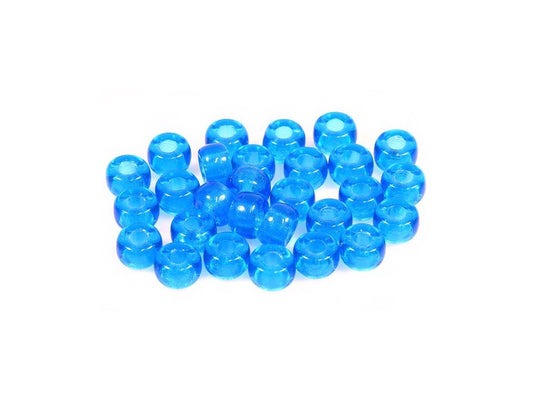 Pressed Beads Pony Bagel Aqua Glass Czech Republic